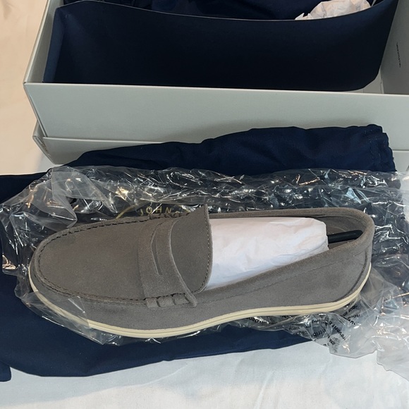 $250 Johnston & Murphy Size 9 Suede Natural Latex Sole Penny Loafer Shoes NWB - Picture 5 of 9